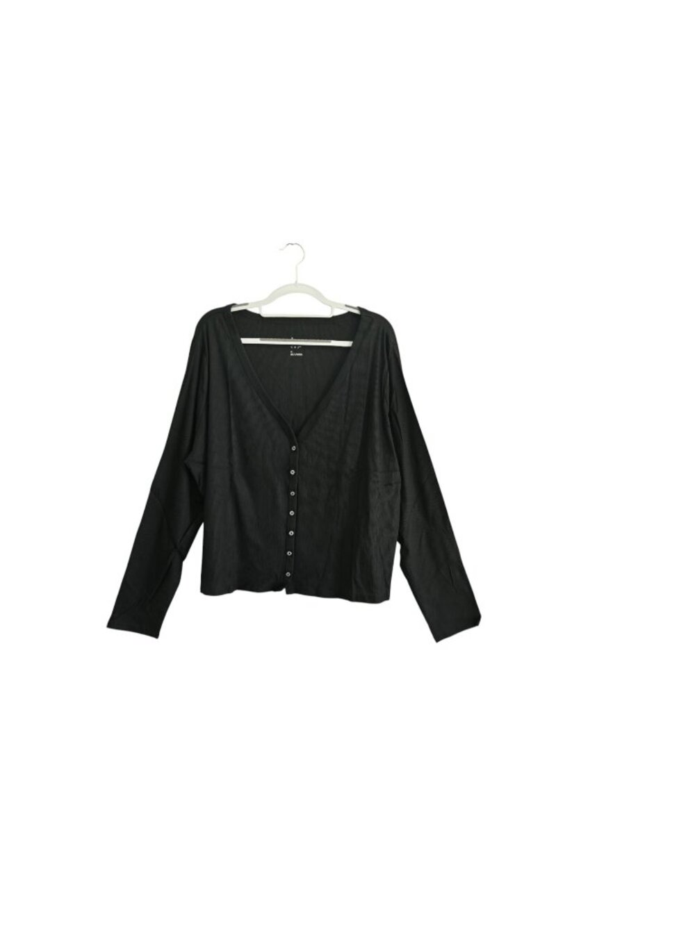 NWT A New Day Ribbed V Neck Button Front Cardigan Sz 2X Black 018 00 2720